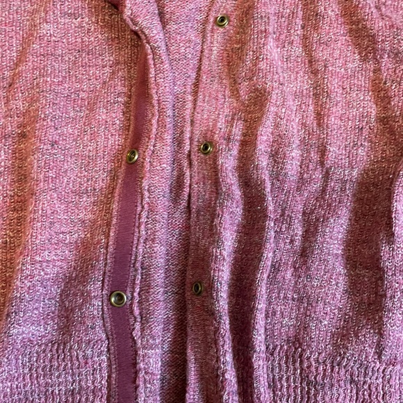 Free people TGIF Oversized SML cardigan raspberry pink high low marled - Picture 10 of 12